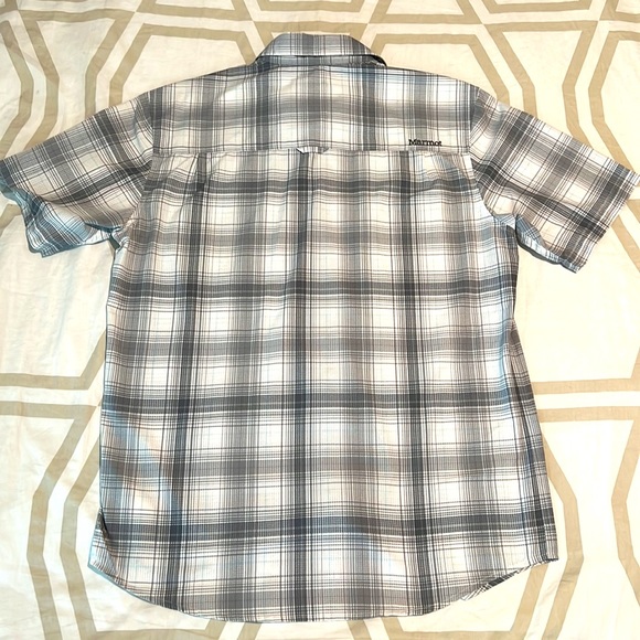 Marmot - Grey/White - Mediums - SS Button Down Shirt - Picture 3 of 4